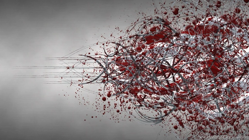 Strange Abstract Wires Red Blood