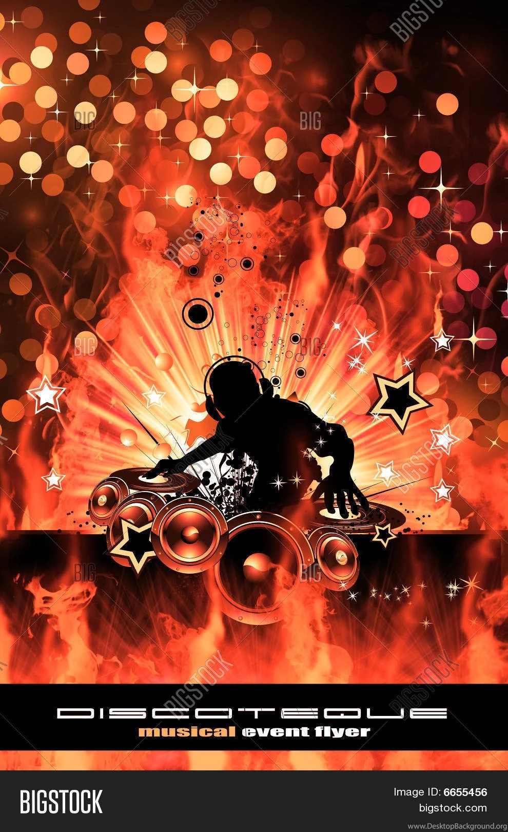 Burning Dj Backgrounds For Alternative Disco Flyers Stock Photo ...