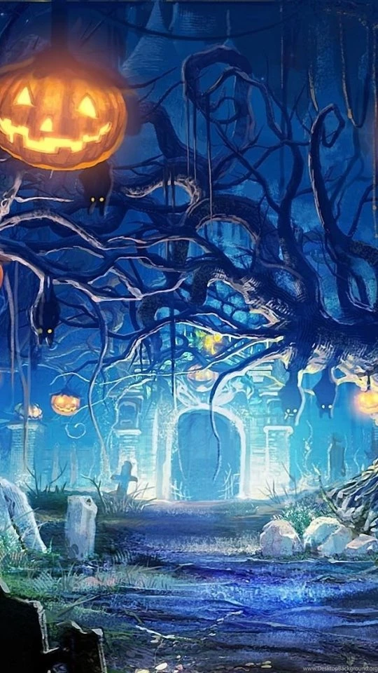 Download Wallpapers 540x960 Halloween, Holiday, Castle, Gates ...