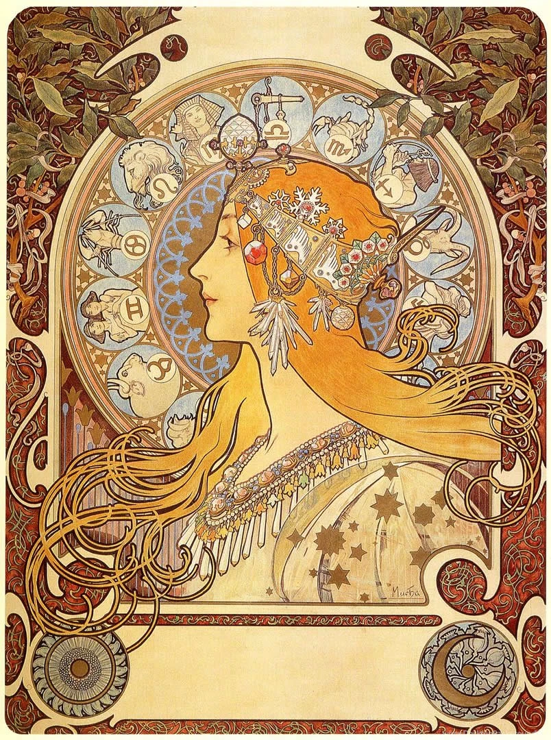 Zodiac Alphonse Mucha Paintings Wallpapers Image