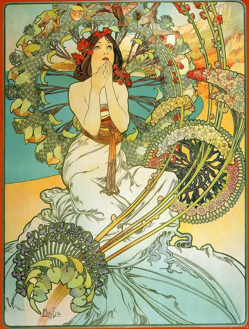 Monaco Monte Carlo Alphonse Mucha Paintings Wallpapers Image