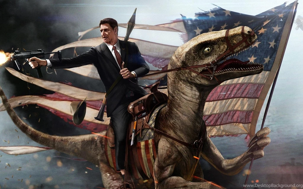 Velociraptor Artwork Ronald Reagan Riding Redneck Wilson Wallpapers ...