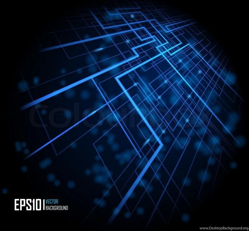 Vector Illustration Of Futuristic Blue Abstract Glowing Backgrounds ...