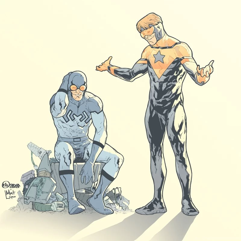 Blue Beetle And Booster Gold By Matlopes On DeviantArt