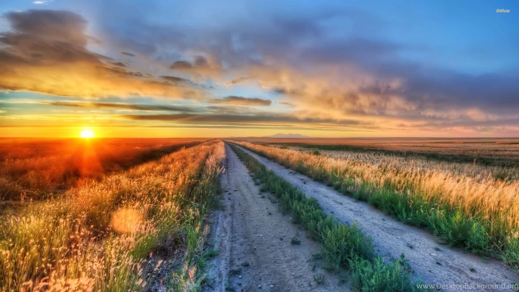 Wallpapers Sky Night Road Nature Field Sunset Usa Montana ...