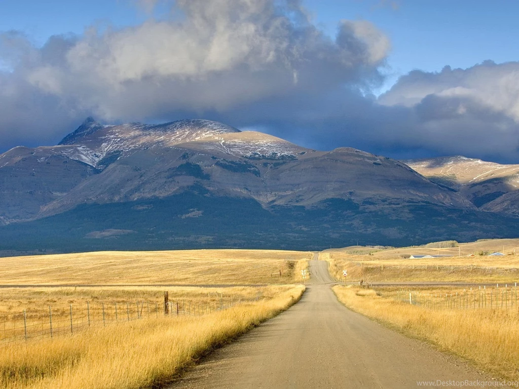 Nature: Road On The Montana Plains, Near Glacier National Park ...