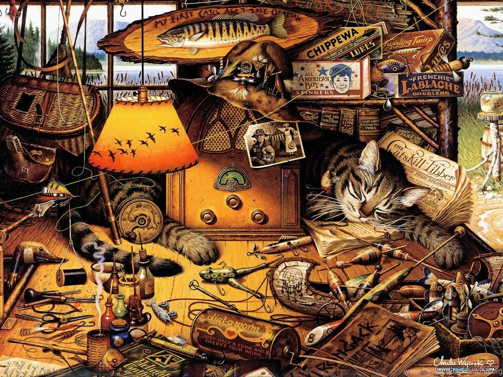 Charles Wysocki : Cat Tales, Amazing Loveable Cat Art 1024x768 NO ...
