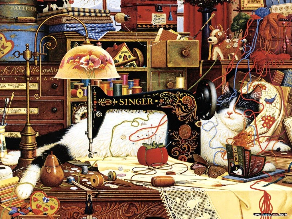 Charles Wysocki : Cat Tales, Amazing Loveable Cat Art 1024x768 NO ...
