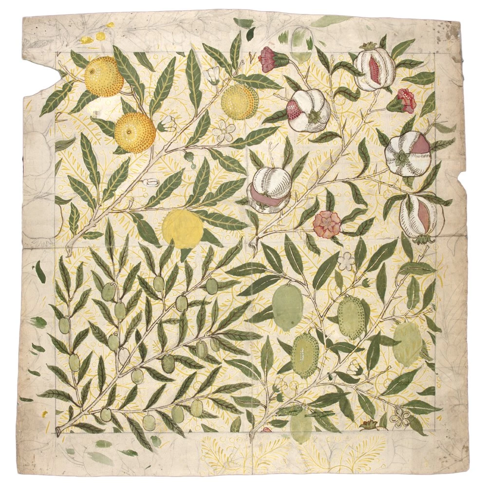 Designs For 'Fruit' And 'Wreath' Wallpapers By William Morris ...