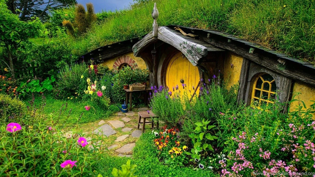Nature, Landscape, House, New Zealand, Hobbiton, Door, Trees ...