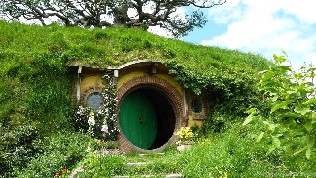 Nature, Landscape, House, New Zealand, Hobbiton, Door, Trees ...