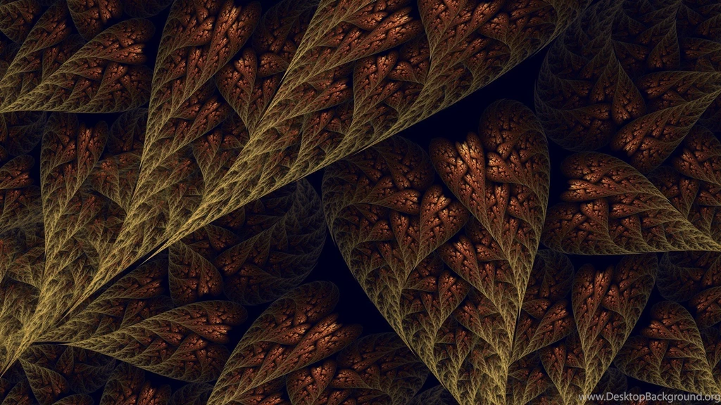 Abstract Leaves Fractals Brown Digital Art Wallpapers