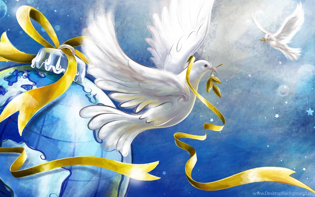 Download Wallpapers 3840x2400 Dove, Ribbon, Bird, Flying, Drawing ...