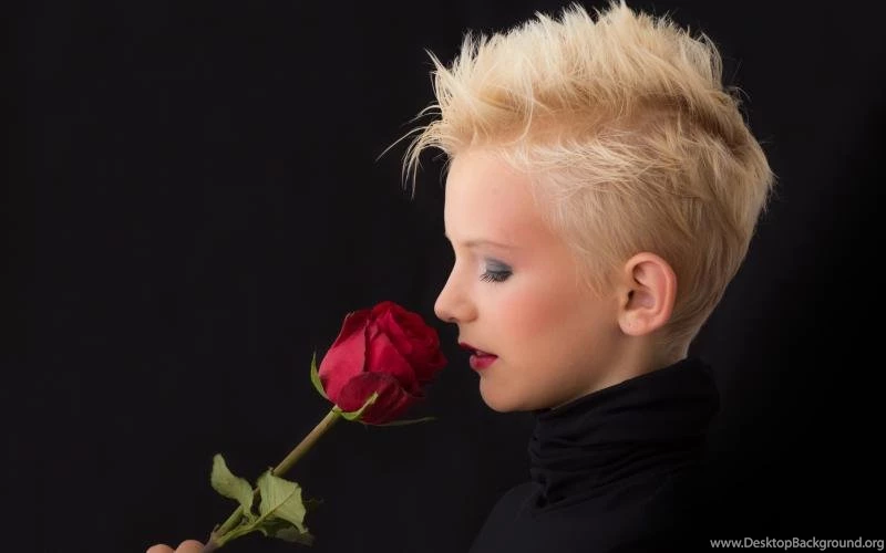Red Rose, Flower, Girls, Woman, Dark, Model, Blonde, Face, Lady ...