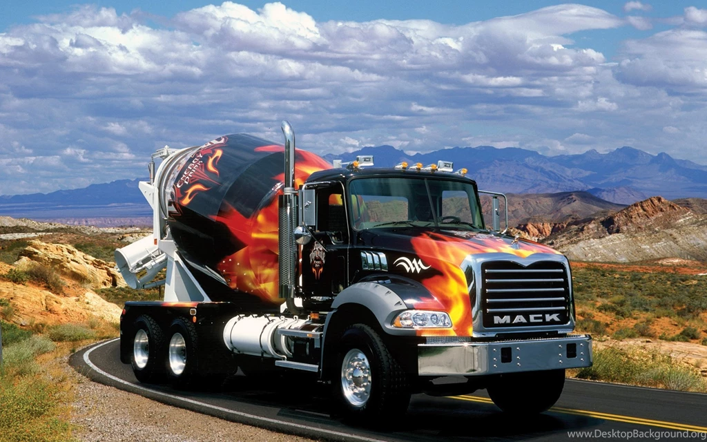Animated Romantic Mobile Backgrounds Mountains Mixer Truck Road Car ...