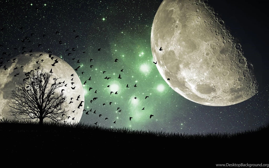 Night Galaxy Moon Wallpapers (