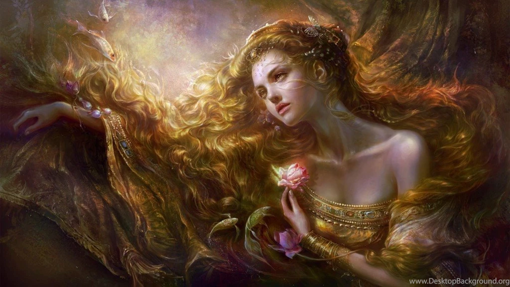Awesome Fantasy Fish Flower Girl Wallpapers Blond 1920x1080 Hd ...