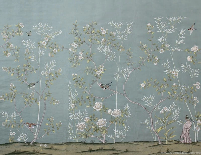 Peonies And Orange Blossoms: Chic Chinoiserie Wallpapers
