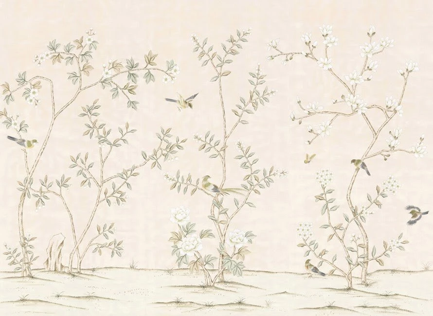 Peonies And Orange Blossoms: Chic Chinoiserie Wallpapers