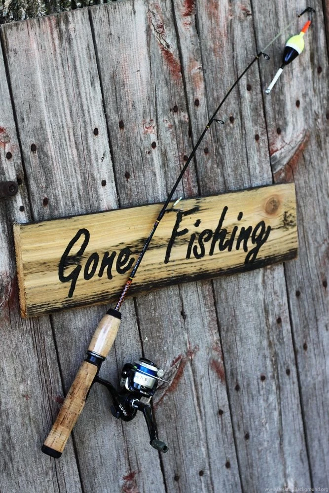 Gone Fishing Rustic Knotty Cedar Sign Great For The Cabin, Or Man ...