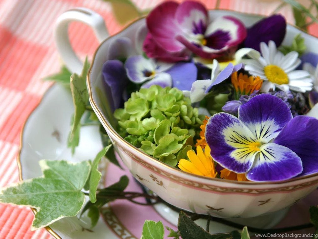 Pansies In Teacup (