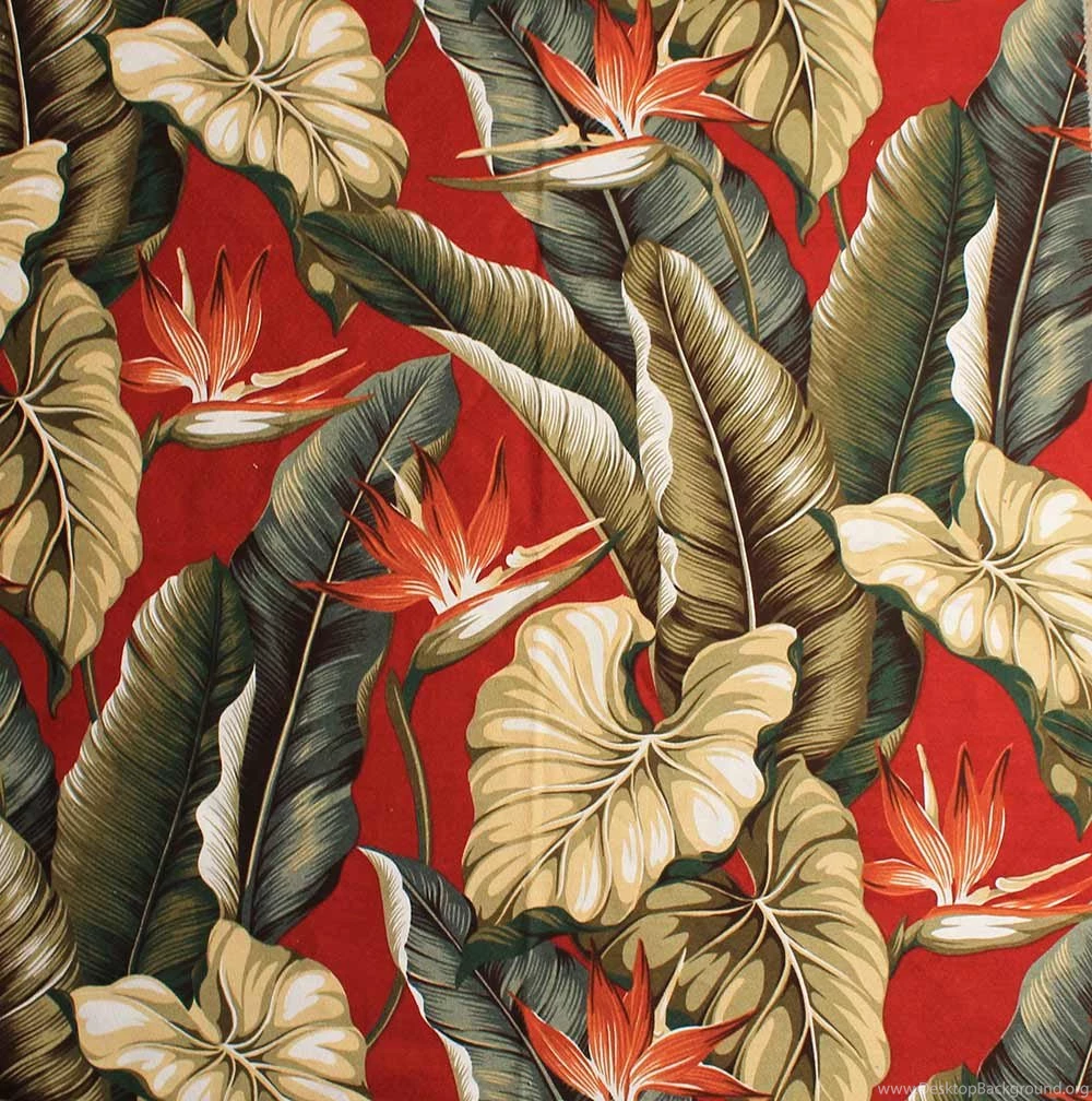 11 Tropical Leaf Print Barkcloth Fabrics In 31 Colorways   Retro ...