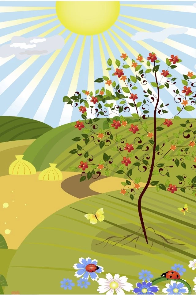 Green Cartoon Landscape