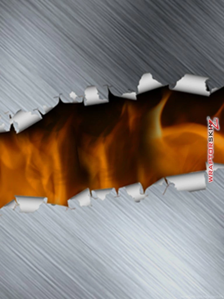 iPad Skin Ripped Metal Fire (fits iPad 2 Through iPad 4)