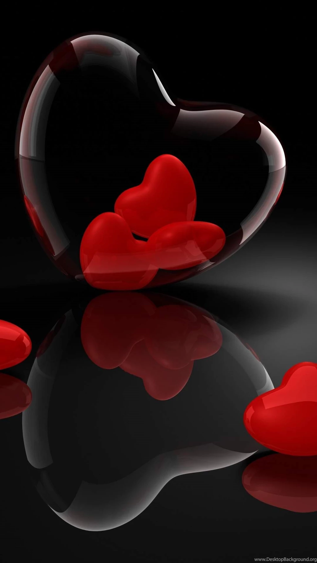Free Glass Heart 3d Iphone Wallpapers HD