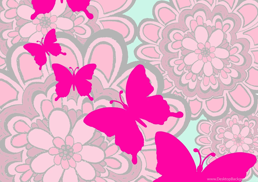 PINK BUTTERFLIES WALLPAPER   (