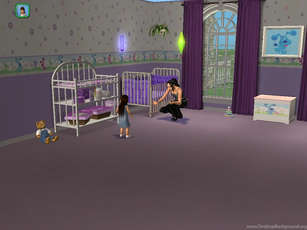 Mod The Sims Blue's Clues Floral Wallpapers In Lavendar & Pink