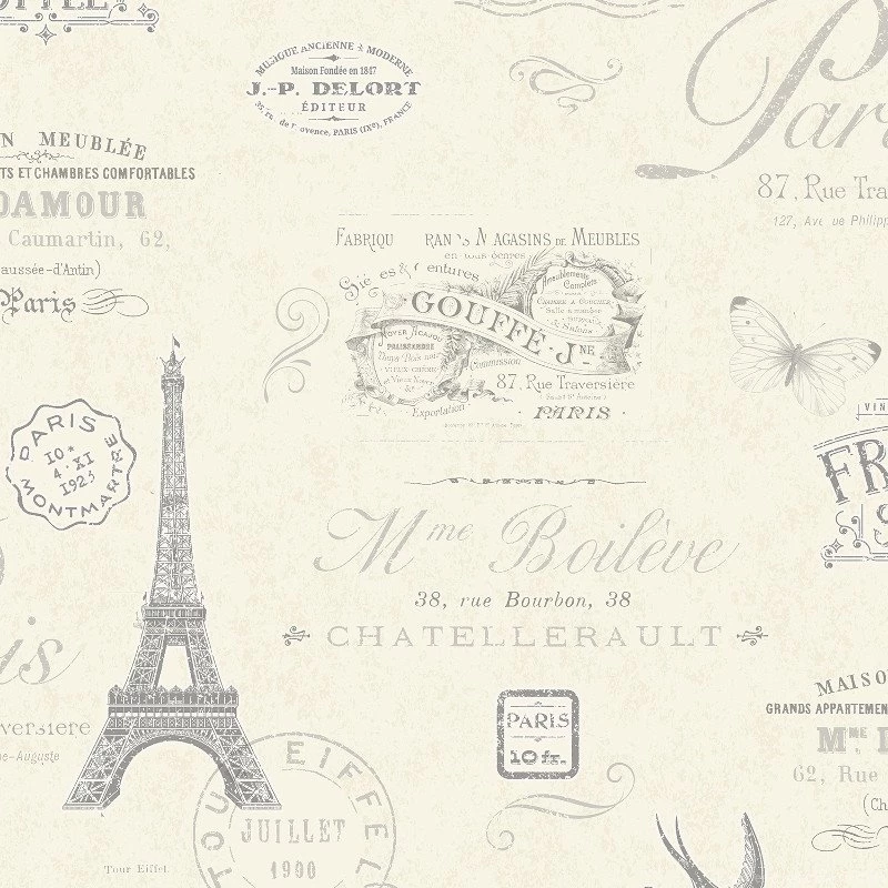 Crown Parisian Wallpapers In White   M1075