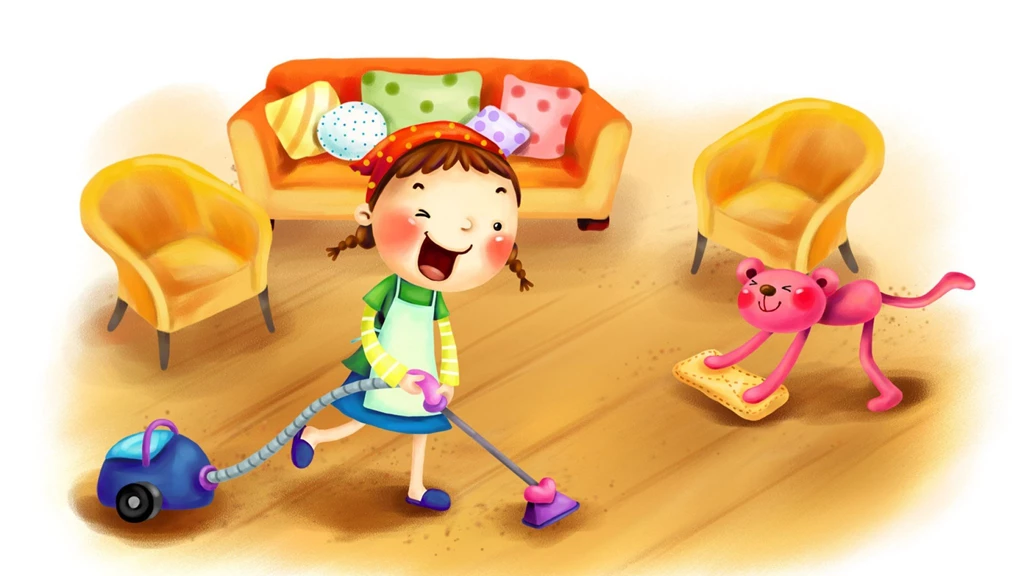 Download Wallpapers 2048x1152 Girl, Child, Vacuum Cleaner, Cleaning ...