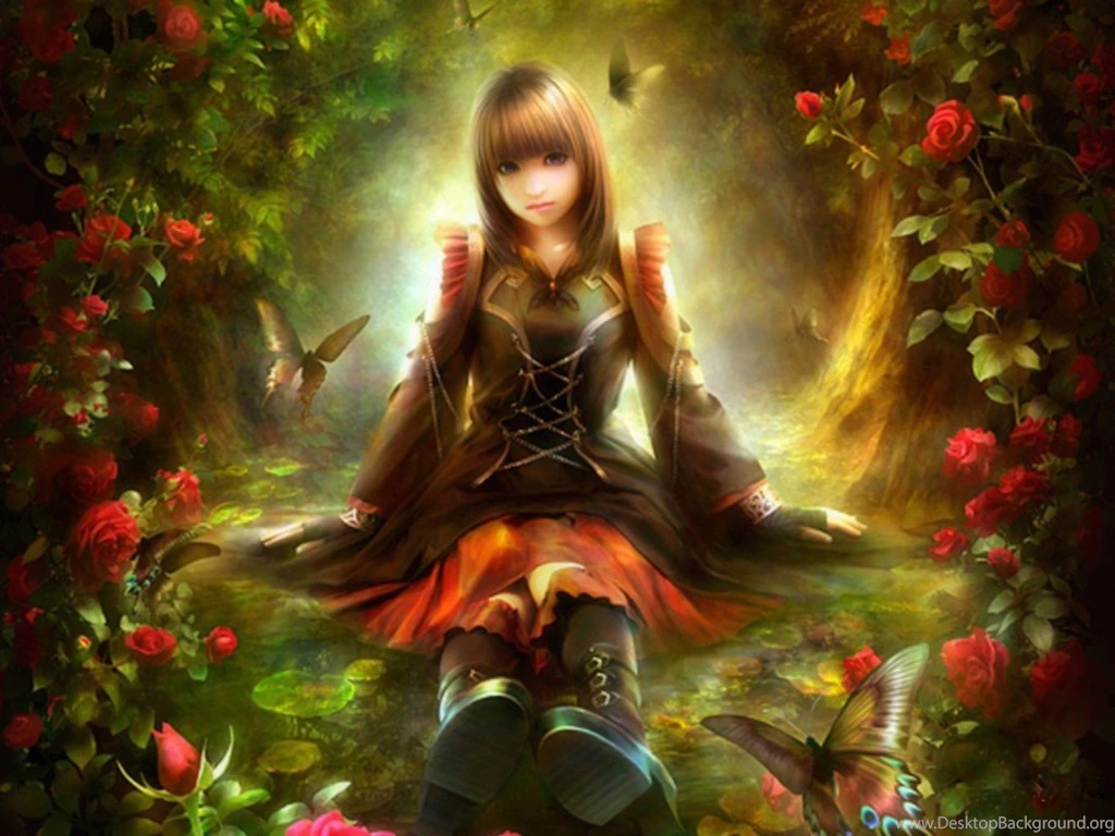 Black And Red Rose Black Forest Lonely In The Butterflies Female ...