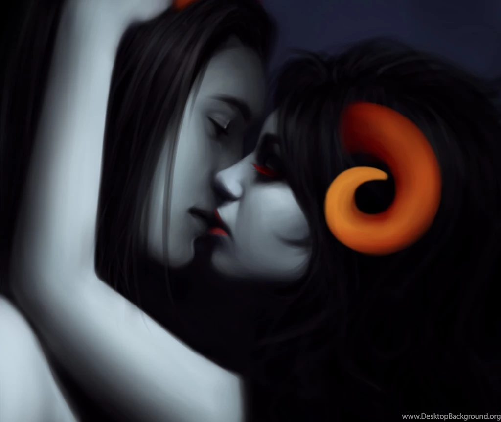 Love Men Couple Love Demon Horns Kiss Fantasy Girl Mood Fantasy ...