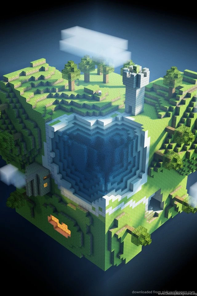 Download Minecraft Square Globe Wallpapers For iPhone 4