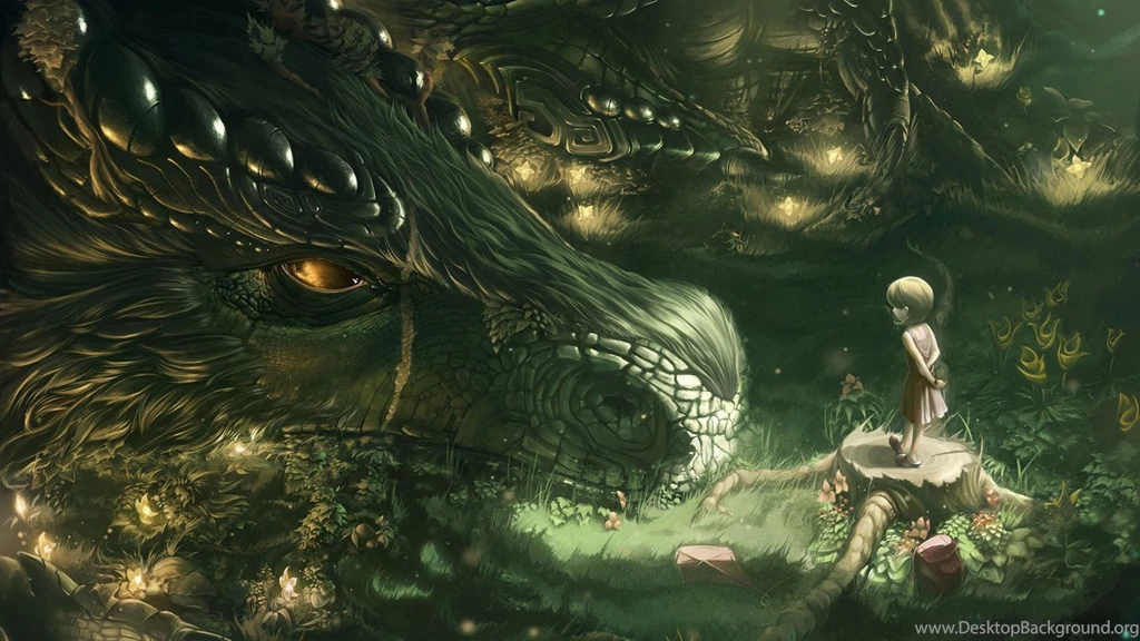 Wallpapers Forest Dragon Girl Graphic Art Fantasy Sci Fi Photo ...