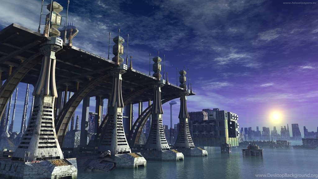 3d Futuristic City Skyline Wallpapers
