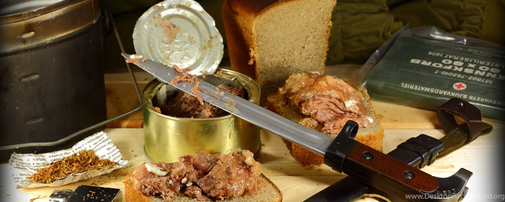 Download Wallpapers 2560x1024 Canned Food, Knife, Bread, Tobacco ...