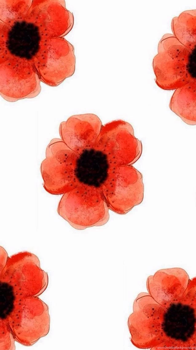 Red Flowers ★ Find More Watercolor