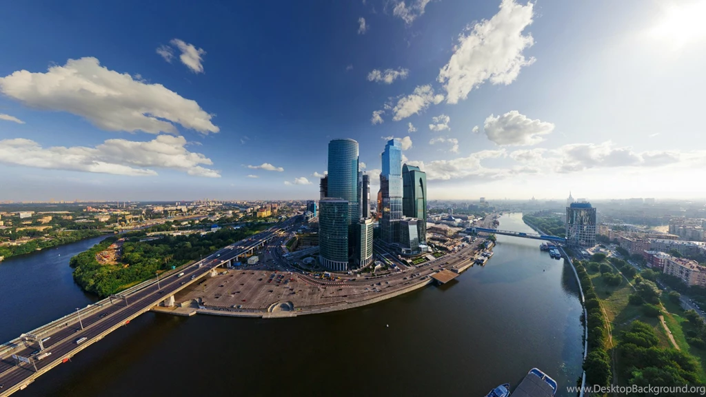 Wallpapers River, Clouds, Skyscrapers, Bridge, Moscow, Russia ...