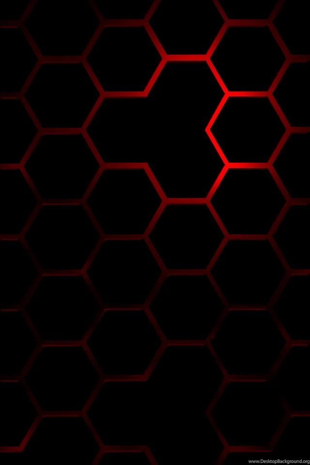 Red Hexagon With Black Ground