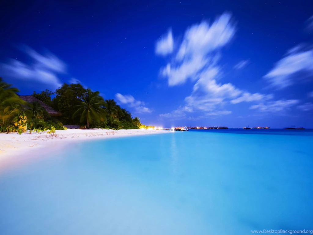 SUMMER BLUE BEACH WALLPAPER (
