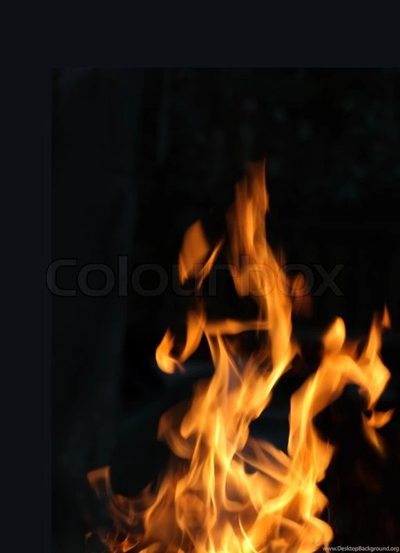 Single Fire Flame Isolated On Black Backgrounds With Copy Space ...