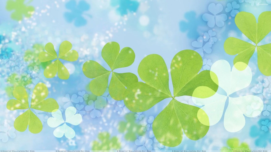 Green Leaves On Cool Blue Backgrounds Wallpapers