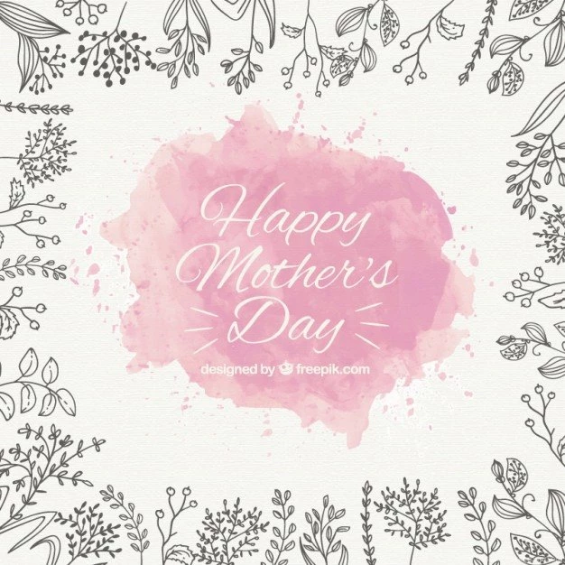 Mother's Day Backgrounds With Pink Watercolor Stain Vector
