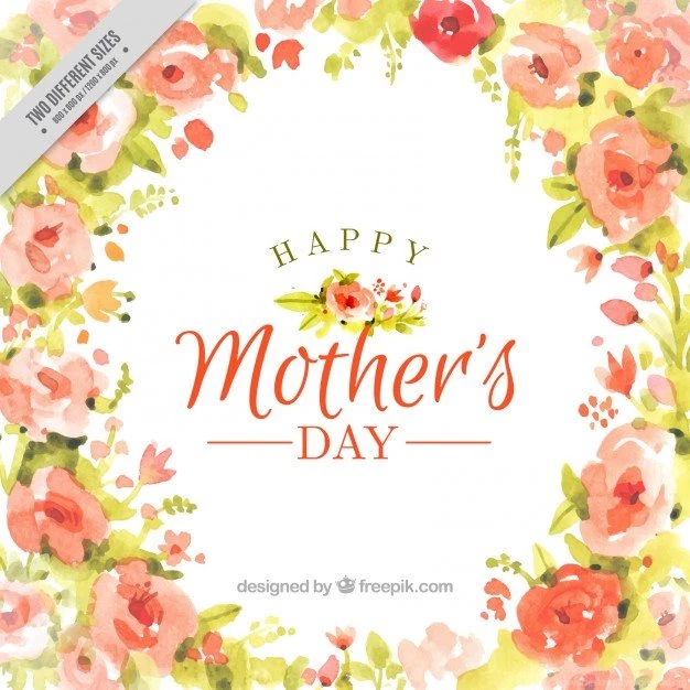 Watercolor Happy Mother's Day Full Of Flowers Backgrounds Vector ...