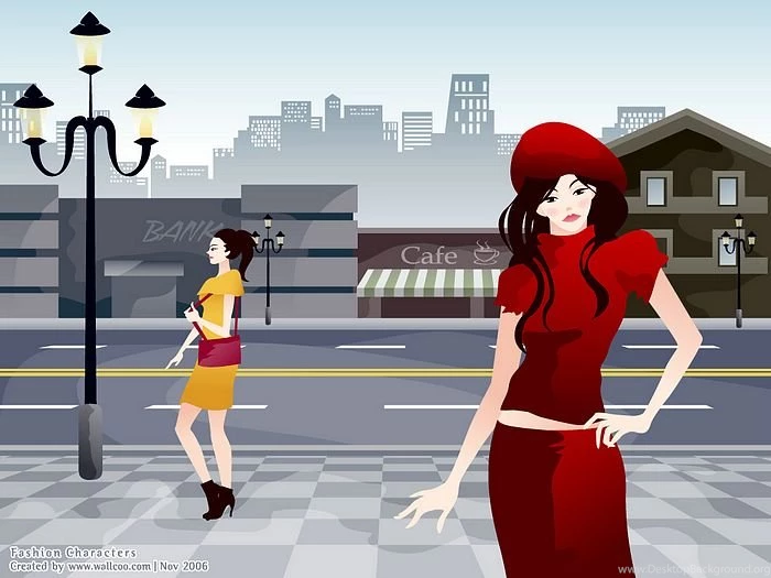 Fashion Girls Vector Illustration Wallpapers 5 Wallcoo.net