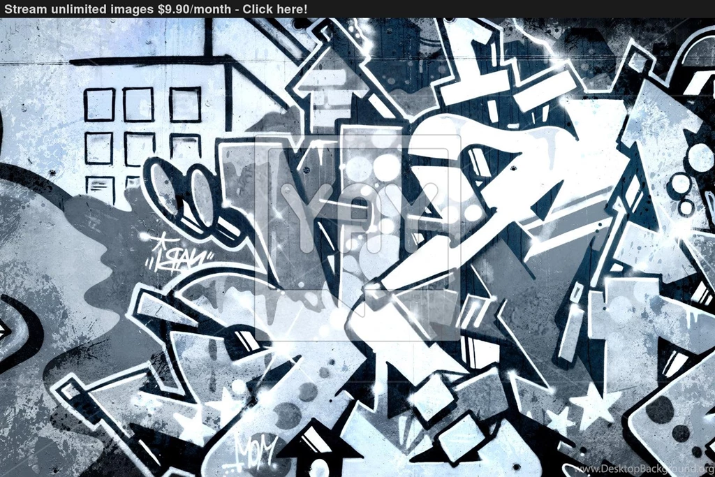Graffiti Over Old Dirty Wall, Urban Hip Hop Backgrounds Gray Text ...