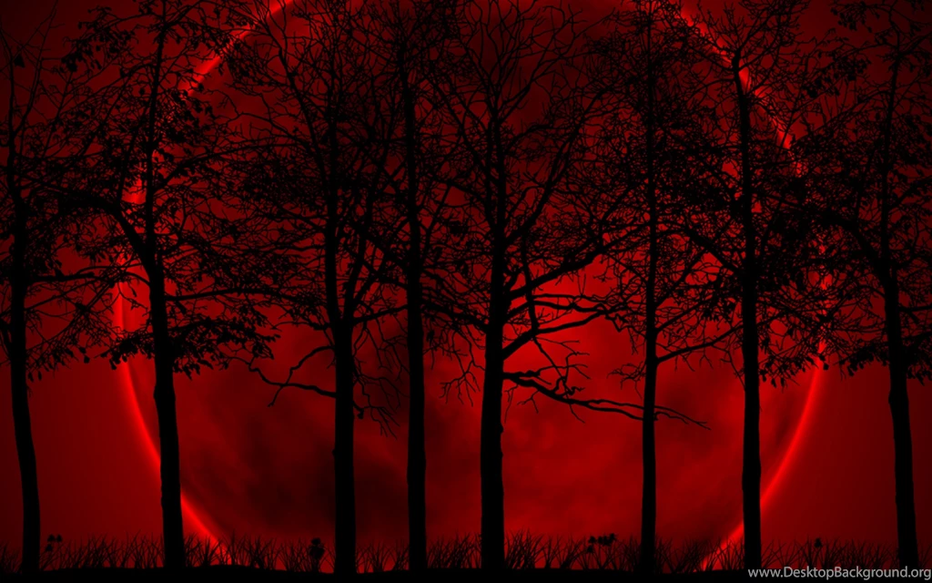 Wallpaper: Trees, Eclipse, Blood, Sky, Night Wallpapers